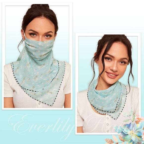 FACE MASK SALE! Floral Convertible Scarf Face Mask - Picture 7 of 13